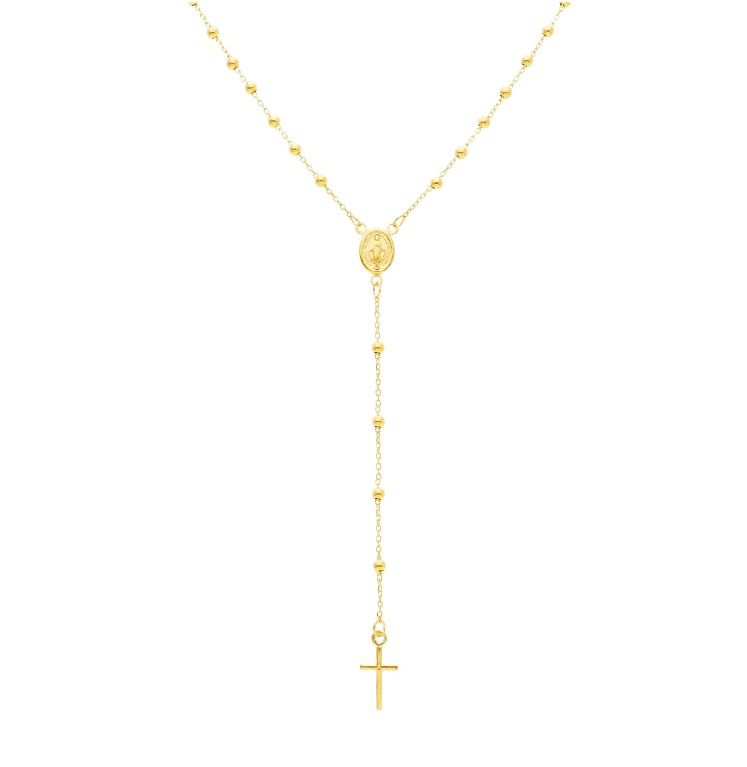 Collana rosario in oro giallo k14  (code S254733)